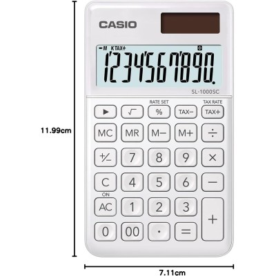 Casio SL 1000 SC WE Calculatrice de poche Blanc